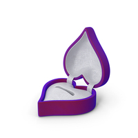 Heart Shaped Empty Ring Box Blue Open PNG & PSD Images
