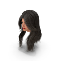 Teenage Girl Head With Long Dark Hair PNG & PSD Images