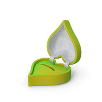 Heart Shaped Empty Ring Box Green Open PNG & PSD Images