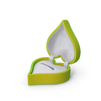 Heart Shaped Empty Ring Box Green Open PNG & PSD Images