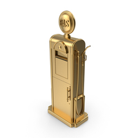 Gold Retro Gas Pump PNG & PSD Images
