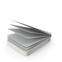 Spiral Notebook Lying On The Ground With Squared Pages Flipping In Mid Air PNG & PSD Images