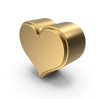 Gold Heart Shape PNG & PSD Images