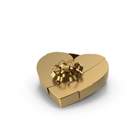 Gold Heart Shaped Box PNG & PSD Images