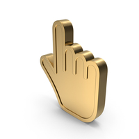 Gold Hand Cursor Symbol PNG & PSD Images