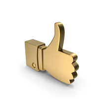 Gold Thumbs Up Symbol PNG & PSD Images