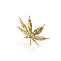 Gold Cannabis Leaf PNG & PSD Images