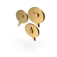 Gold Social Media Symbols PNG & PSD Images