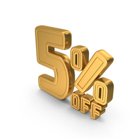 5 Percent Discount Offer Sale Icon Gold PNG & PSD Images
