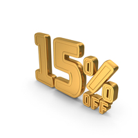 15 Percent Discount Offer Sale Icon Gold PNG & PSD Images