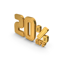 20 Percent Discount Offer Sale Icon Gold PNG & PSD Images