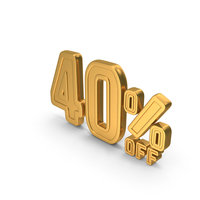 40 Percent Discount Offer Sale Icon Gold PNG & PSD Images