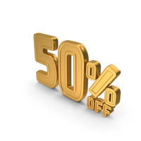 50 Percent Discount Offer Sale Icon Gold PNG & PSD Images