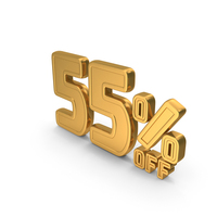 55 Percent Discount Offer Sale Icon Gold PNG & PSD Images
