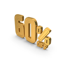 60 Percent Discount Offer Sale Icon Gold PNG & PSD Images