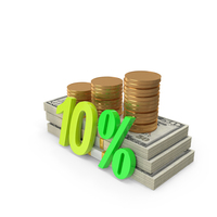 10 Percent US 50 Dollar Money Notes With Gold Coins PNG & PSD Images