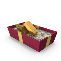 Box Gold Buisket Lots US 50 Dollar Money Notes PNG & PSD Images