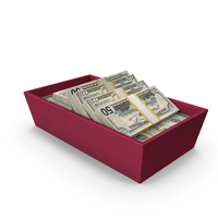 Box With Lots US 50 Dollar Money Notes PNG & PSD Images