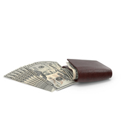 Brown Wallet Close US 50 Dollar Money Bill PNG & PSD Images