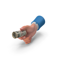 Giving US 50 Dollar Money Roll Cash Hand Hold PNG & PSD Images