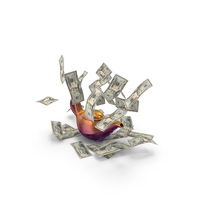 Magic Lamp US 50 Dollar Money Falling PNG & PSD Images