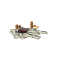 Pile US 50 Dollar Money Currency Wallet Coins PNG & PSD Images