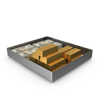Tray With US 50 Dollar Money Gold Biscuits PNG & PSD Images
