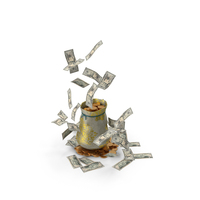 US 50 Dollar Money Gold Coins Bag PNG & PSD Images