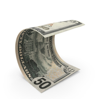 US 50 Dollar Money Note Bend PNG & PSD Images