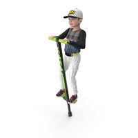 Boy On Jumping Stick PNG & PSD Images