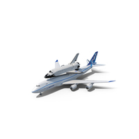 Boeing 747 With Space Shuttle On Connection Frame PNG & PSD Images