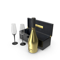 Exclusive Gold Champagne With Glasses PNG & PSD Images