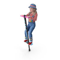Girl On Pogo Stick PNG & PSD Images