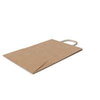 Paper Shopping Bag With Handle Folded PNG & PSD Images