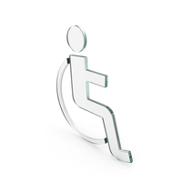 Glass International Wheelchair Symbol Straight PNG & PSD Images