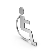 Silver International Wheelchair Symbol Straight PNG & PSD Images