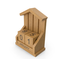 Wooden Perpetual Blocks 1st January PNG & PSD Images