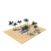 Beach Hut On Sea Shore PNG & PSD Images