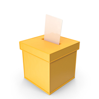 Cartoon Vote Box Yellow PNG & PSD Images