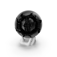 Black Fractured Sphere In Hand PNG & PSD Images