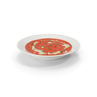 Creamy Tomato Soup Garnished with Herbs PNG & PSD Images