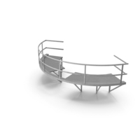 Curved Industrial Platform with Railings PNG & PSD Images