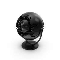 Dark Ruins Globe In Minimalist Frame PNG & PSD Images
