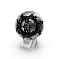 Fractured Sphere on Hand Sculpture PNG & PSD Images