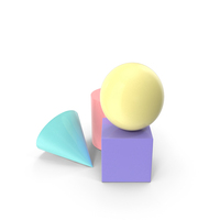 Primitives Ball Cone Cylinder Cube PNG & PSD Images