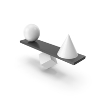 White Black Balance Cube Sphere Cone PNG & PSD Images