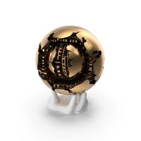 Golden Fractured Sphere In Hand PNG & PSD Images