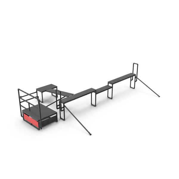 Linear Parkour Course With Platforms PNG & PSD Images