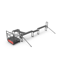 Linear Parkour Course With Platforms PNG & PSD Images