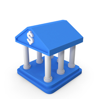 Cartoon Bank Blue PNG & PSD Images